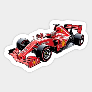 Red Formula 1 Car Sticker